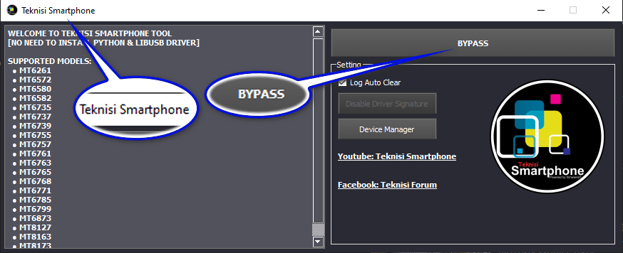 Teknisi smartphone mediatek bypass tool added all mtk cpu support