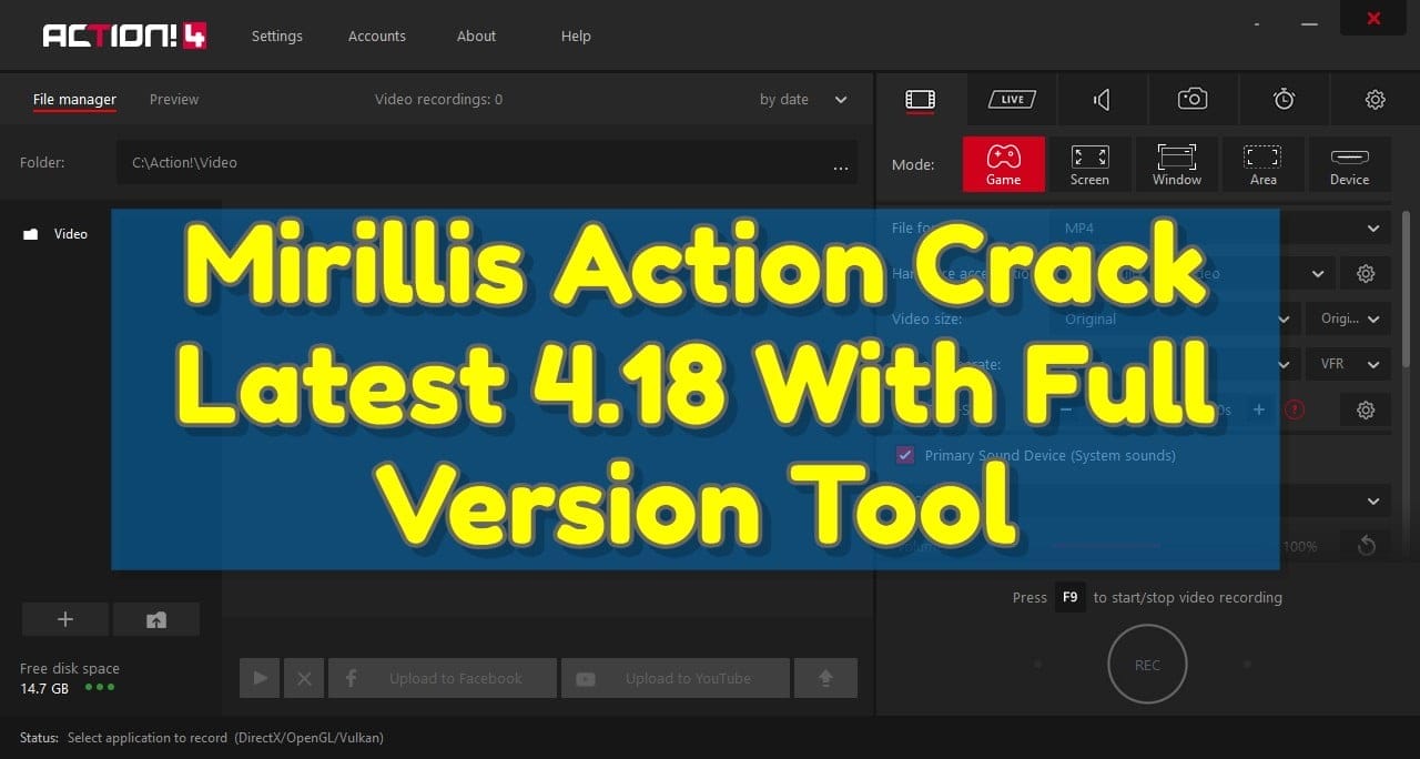 instal the last version for ios Mirillis Action! 4.36.0