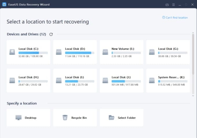 Easeus data recovery wizard