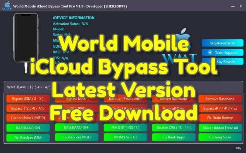 World Mobile iCloud Bypass Tool V1.9 Pro Free Download