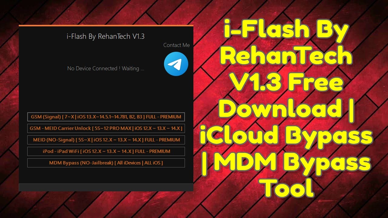 I-flash by rehantech v1. 3 free download _ icloud bypass _ mdm bypass tool