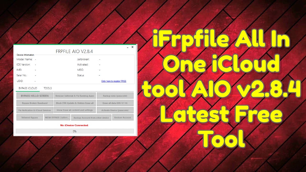 Ifrpfile all in one icloud tool aio v2. 8. 4 latest free tool