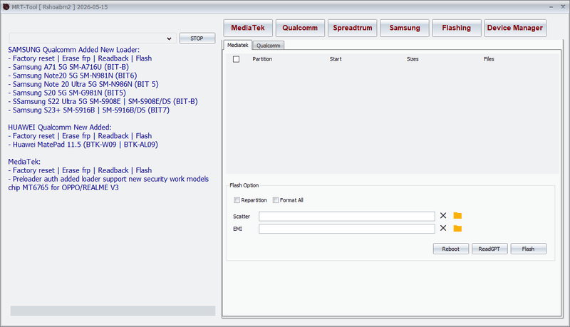 Mrt tool download flashing Mrt tool download flashing