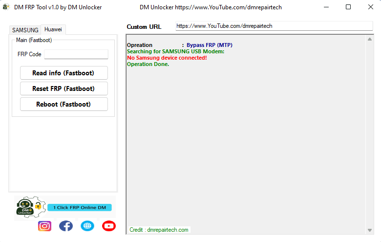 Dm frp tool v1. 0 samsung or huawei one click frp bypass 4 Dm frp tool v1. 0 by dm unlocker frp bypass tool 2