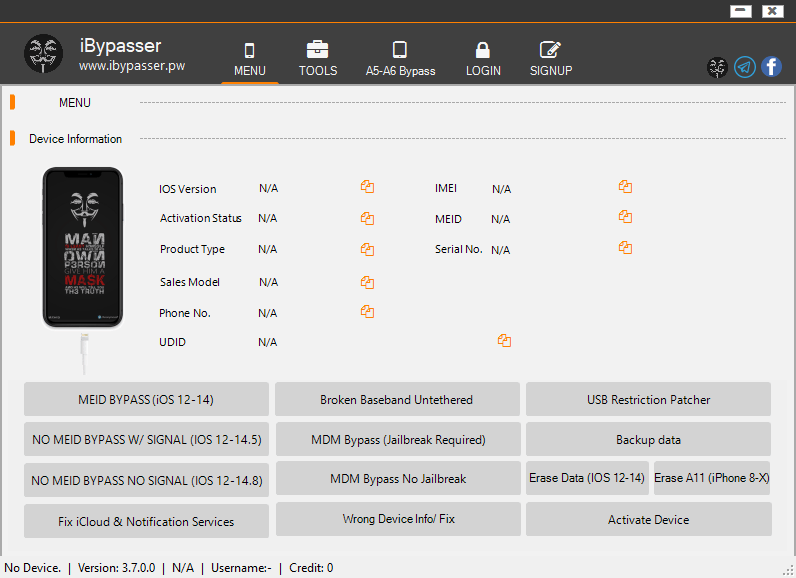 Ibypasser 3. 7 for icloud bypass | fix iservice | a11 erase bootloop fixed tool