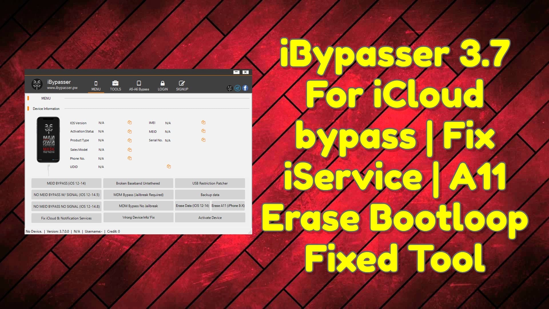 Ibypasser 3. 7 for icloud bypass _ fix iservice _ a11 erase bootloop fixed tool