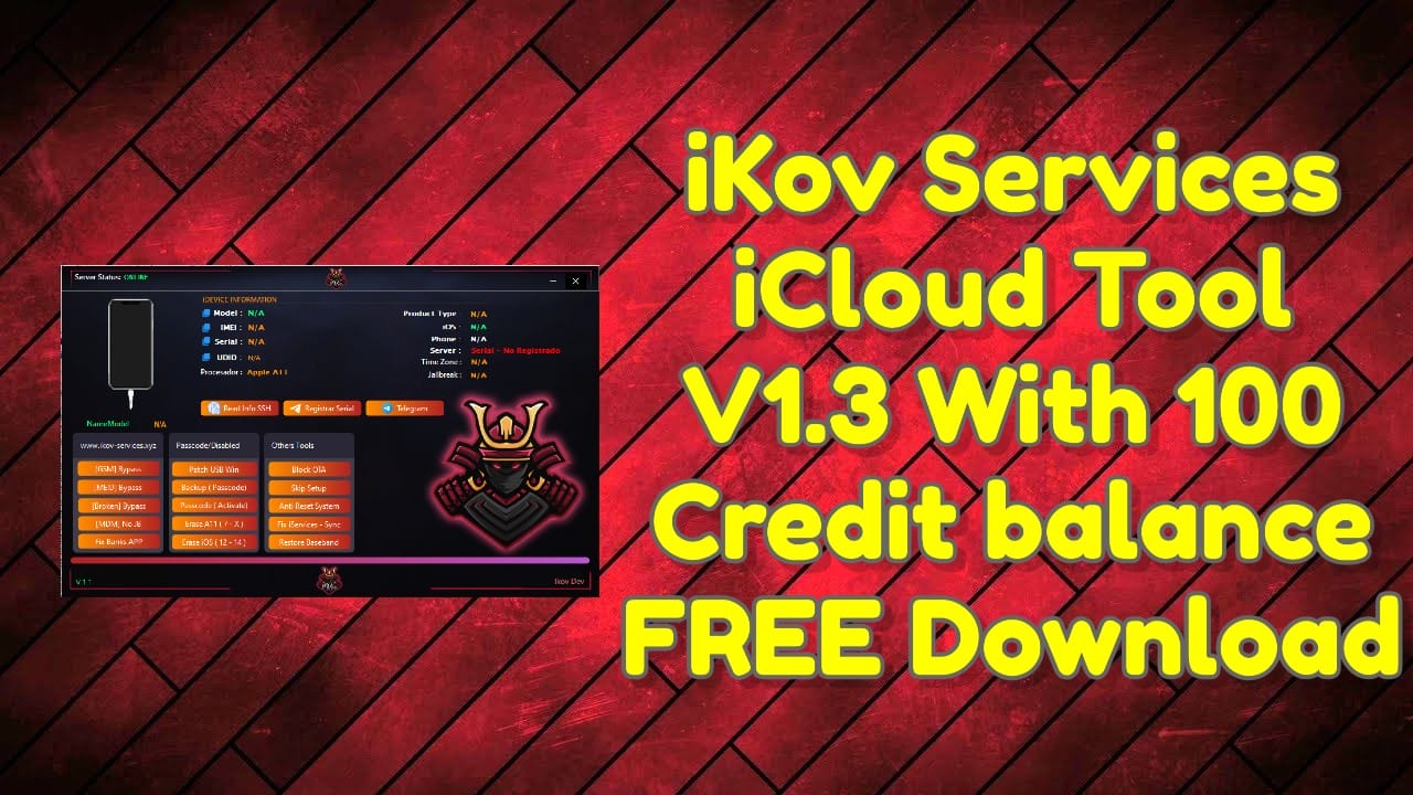 Ikov services icloud tool v1. 3 with 100 credit balance free download