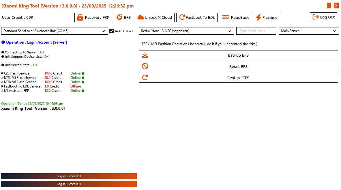 Xiaomi king tool efs backup reset and restore functions for imei and network data Xiaomi king tool efs backup reset and restore functions for imei and network data