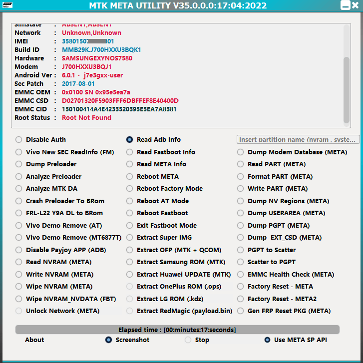 Mtk meta utility tool v35 latest version mtk auth bypass tool