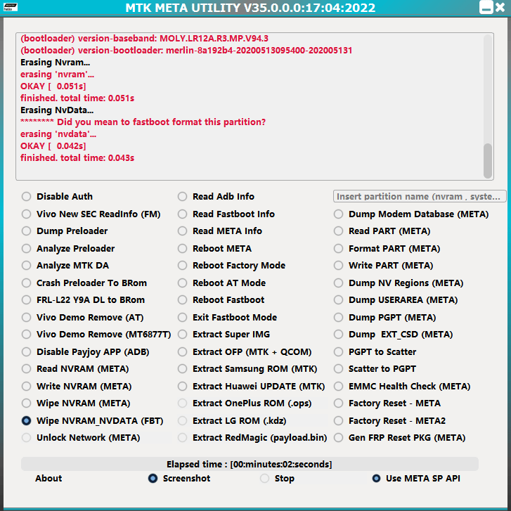 Mtk meta utility tool v35 latest version mtk auth bypass tool