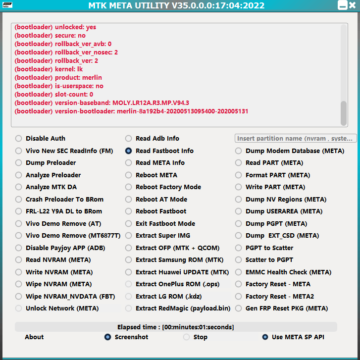 Mtk meta utility tool v35 latest version mtk auth bypass tool