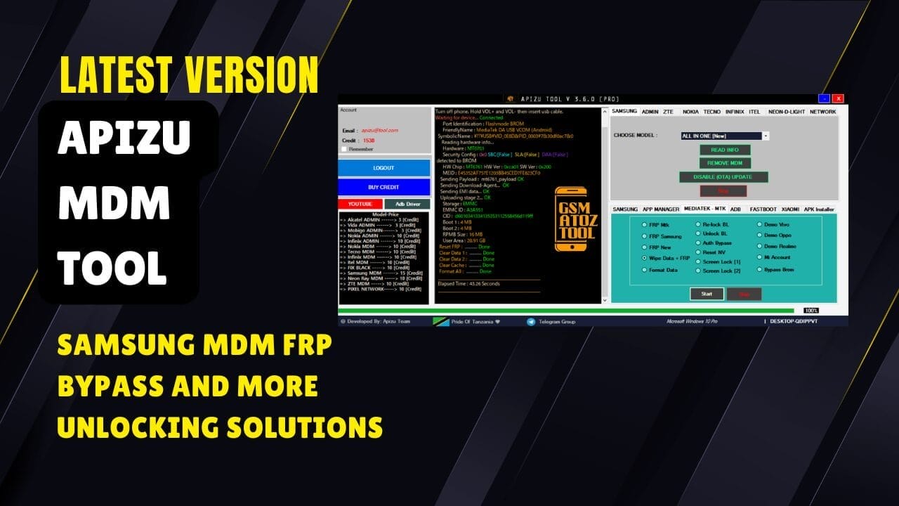 Apizu tool samsung mdm frp bypass and more unlocking solutions Apizu tool samsung mdm frp bypass and more unlocking solutions