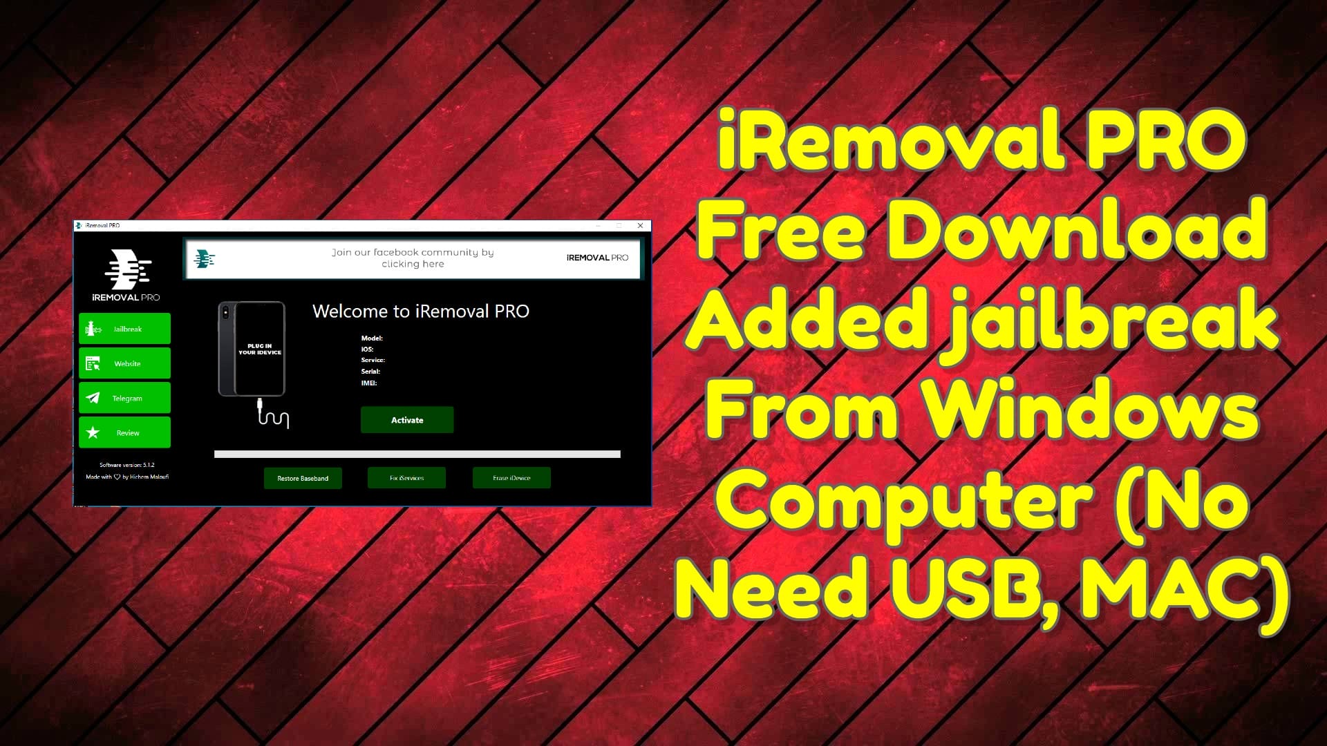 iRemoval PRO Free Download Added jailbreak From Windows Computer (No Need USB, MAC)