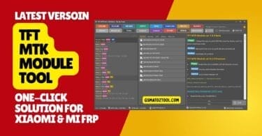 Tft mtk module tool interface showing options to erase frp and run an auth bypass on mediatek phones.