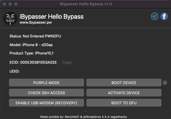 IBYPASSER HELLO BYPASS iOS 15 HELLO Bypass No Jailbreak Required Tool