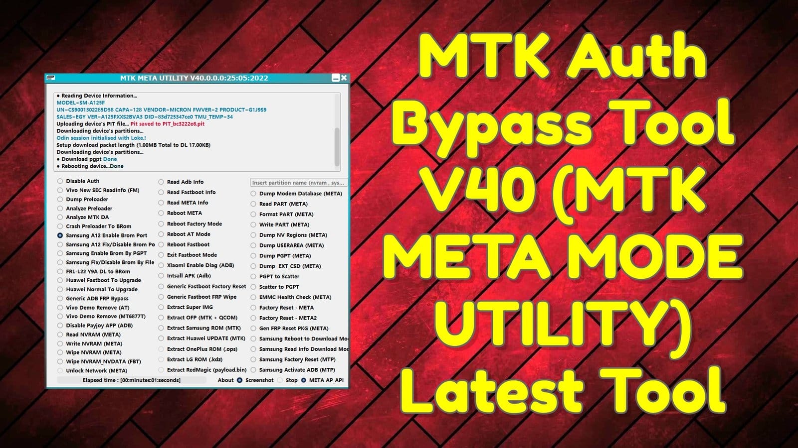 Mtk auth bypass tool Mtk auth bypass tool v40 (mtk meta mode utility) latest tool