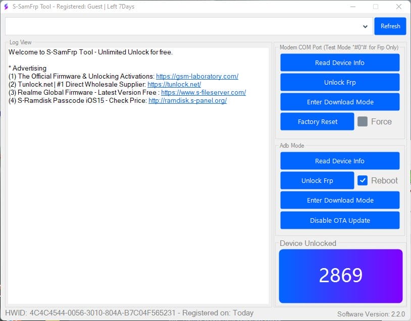 S samfrp tool v2. 2. 0 latest one-click frp bypass tool 1 S-samfrp tool v2. 2. 0 latest one-click frp bypass tool