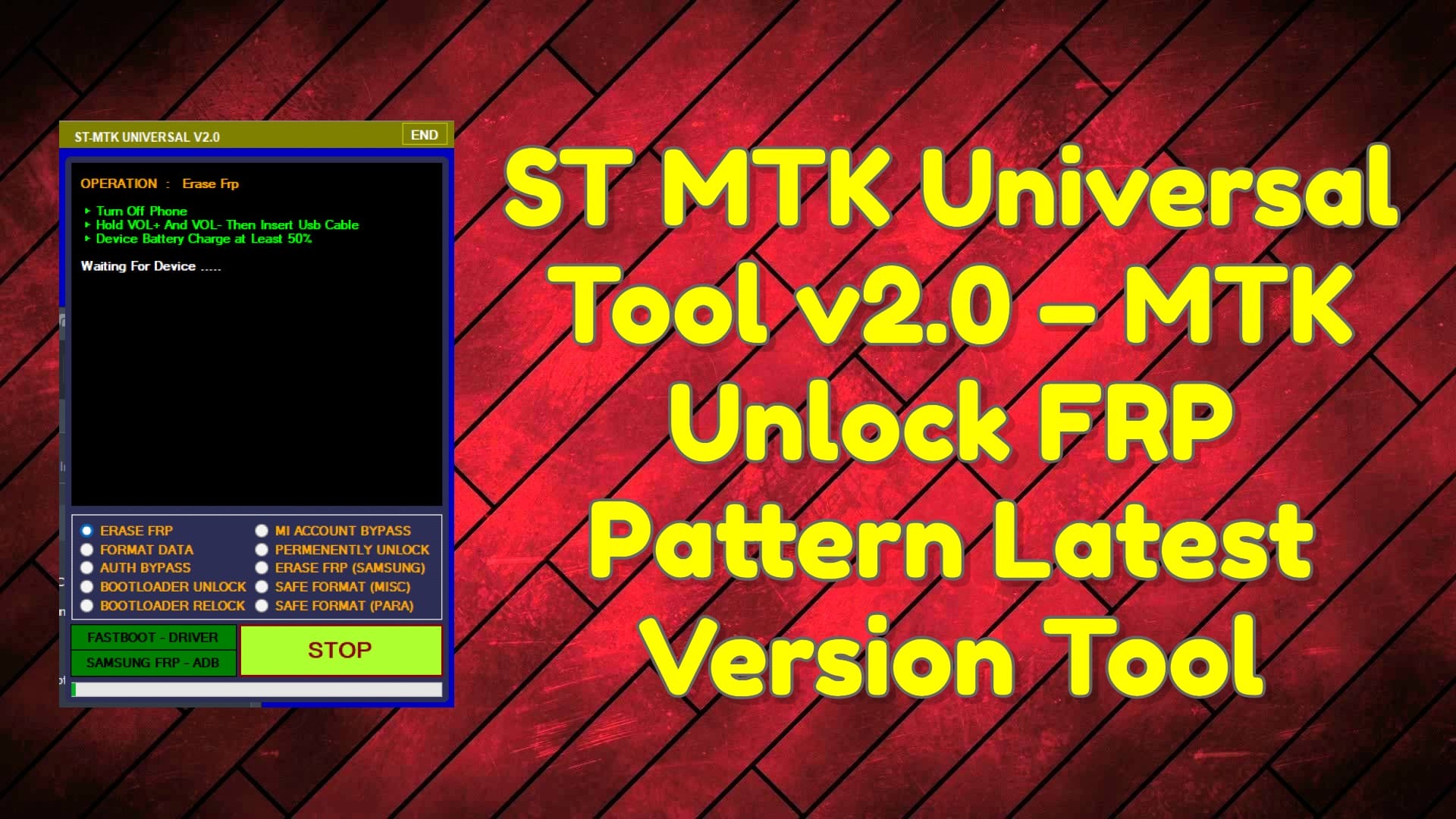 St mtk universal tool v2. 0 – mtk unlock frp pattern latest version tool