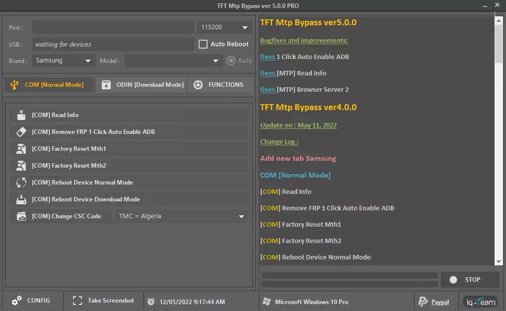 Tft mtp bypass tool v5. 0 | samsung frp one-click tool