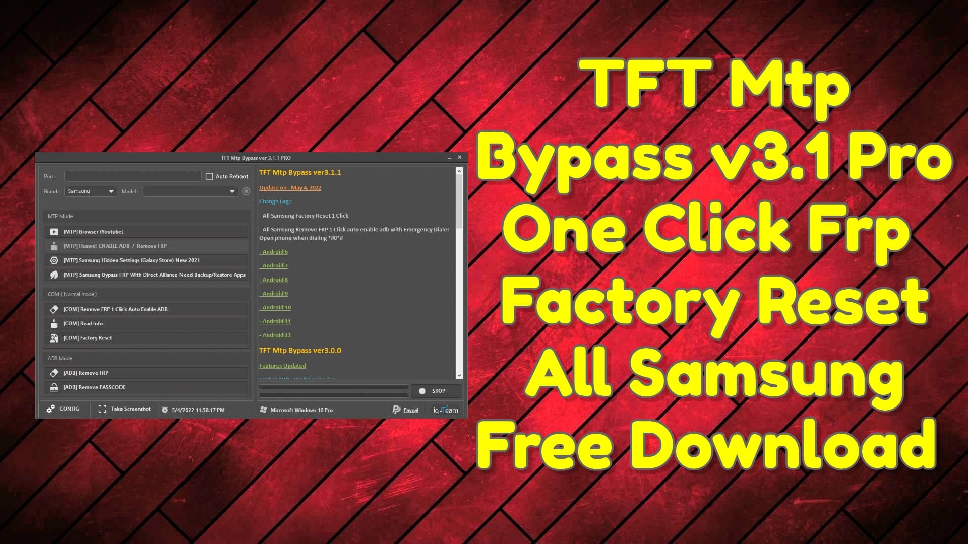 Tft mtp bypass v3. 1 pro one click frp & factory reset all samsung 1 Tft mtp bypass v3. 1 pro one click frp & factory reset all samsung free download
