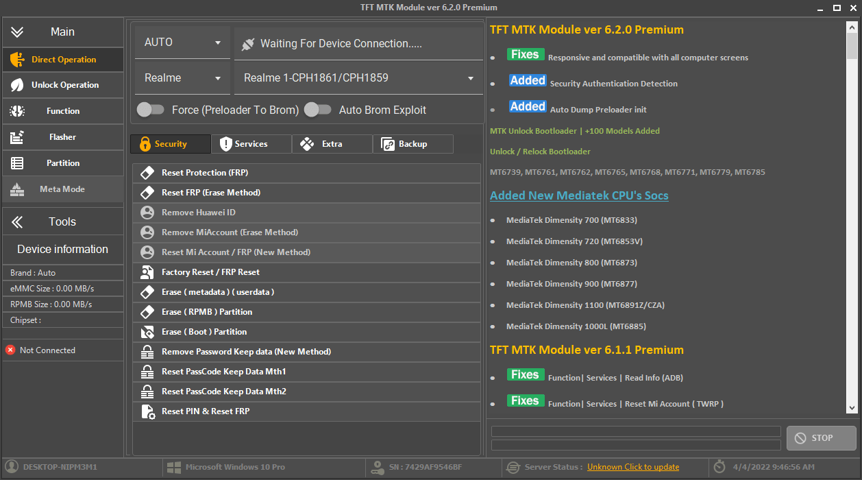 Tft mtp bypass v3. 1 pro one click frp & factory reset all samsung