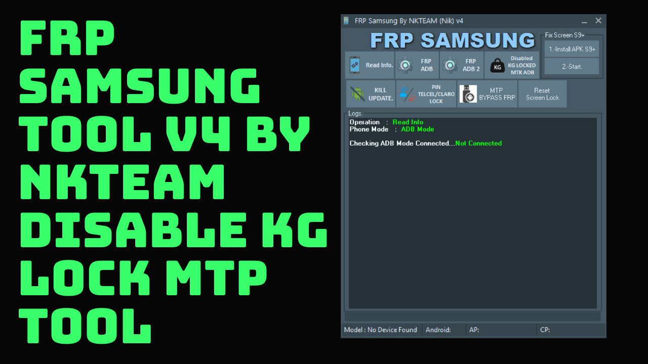 Frp samsung tool v4 by nkteam - disable kg lock mtp tool