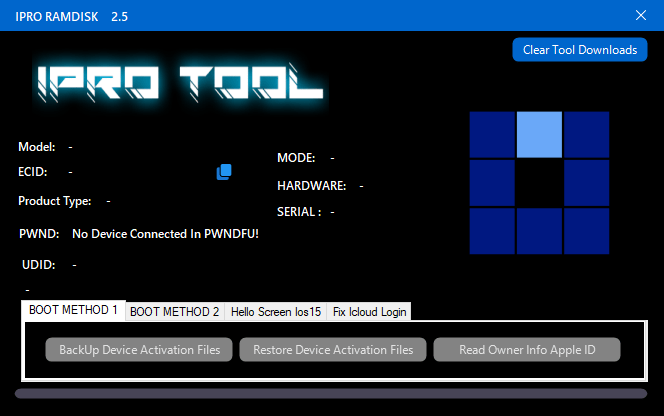 Ipro ramdisk tool for passcode disable helloscreen bypass ios15