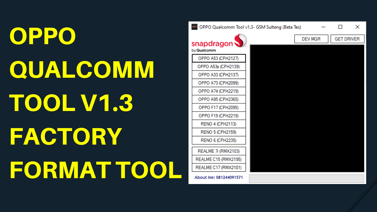 Oppo qualcomm tool v1. 3 latest factory format free tool