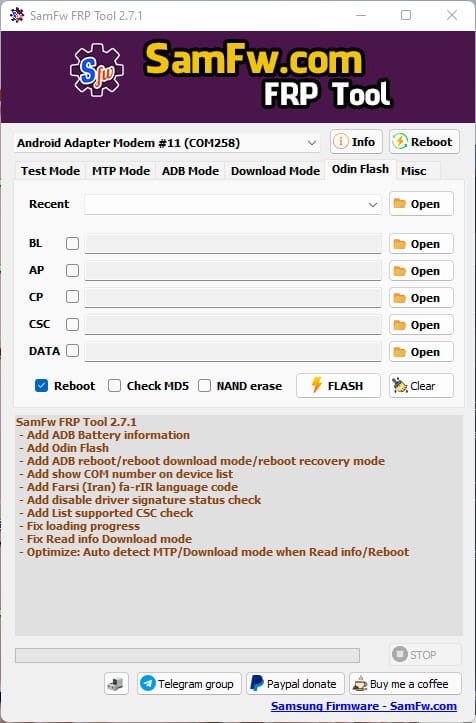 Samfw frp tool 2. 7. 1 - remove samsung frp one click