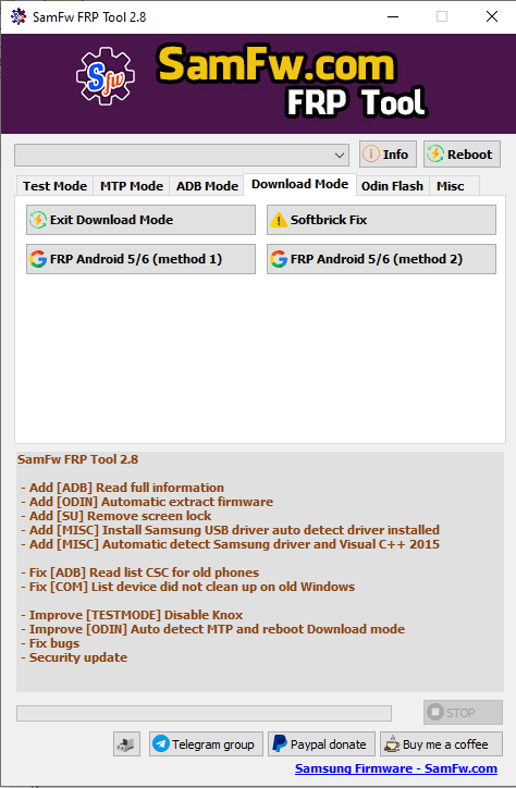 Samfw frp 2. 8 unblock samsung frp in one click tool