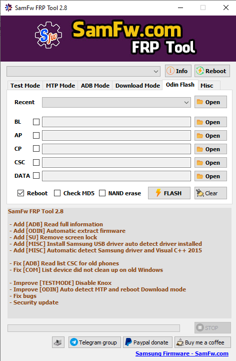 Samfw frp 2. 8 unblock samsung frp in one click tool