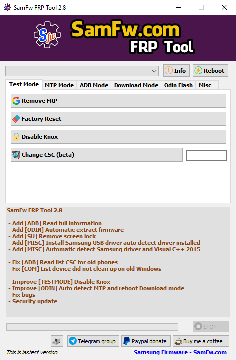 Samfw frp 2. 8 unblock samsung frp in one click tool