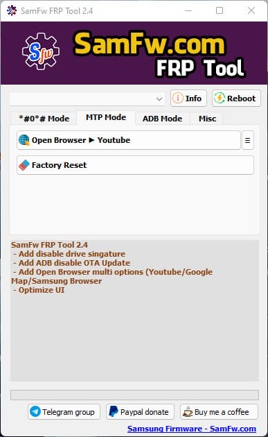 Samfw frp tool 2. 4 - remove samsung frp one click Samfw frp tool 2. 4 - remove samsung frp one click