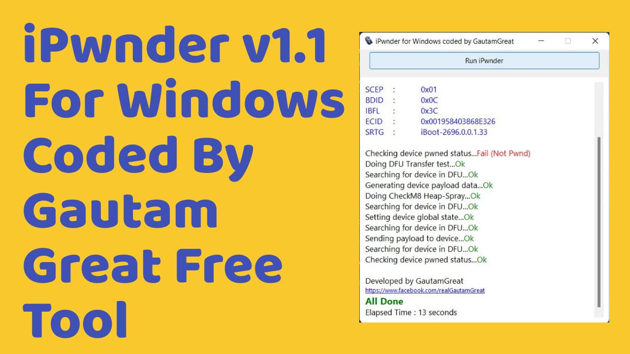 Ipwnder v1. 1 for windows coded by gautam great free tool