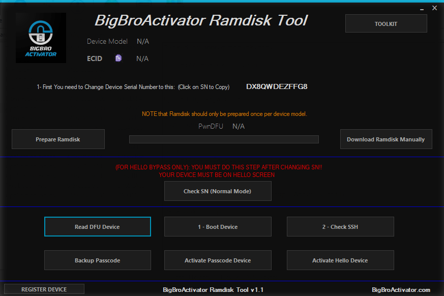 Bigbroactivator ramdisk tool