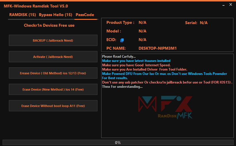 Mfk tool v5. 0 windows ramdisk tool free download