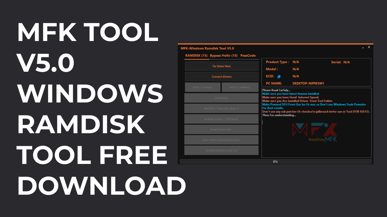 Mfk tool v5. 0 windows ramdisk tool free download