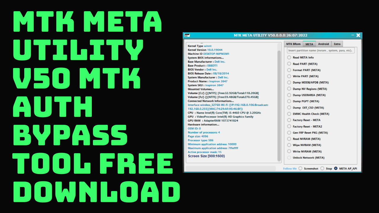 Mtk meta utility v50 mtk auth bypass tool free download