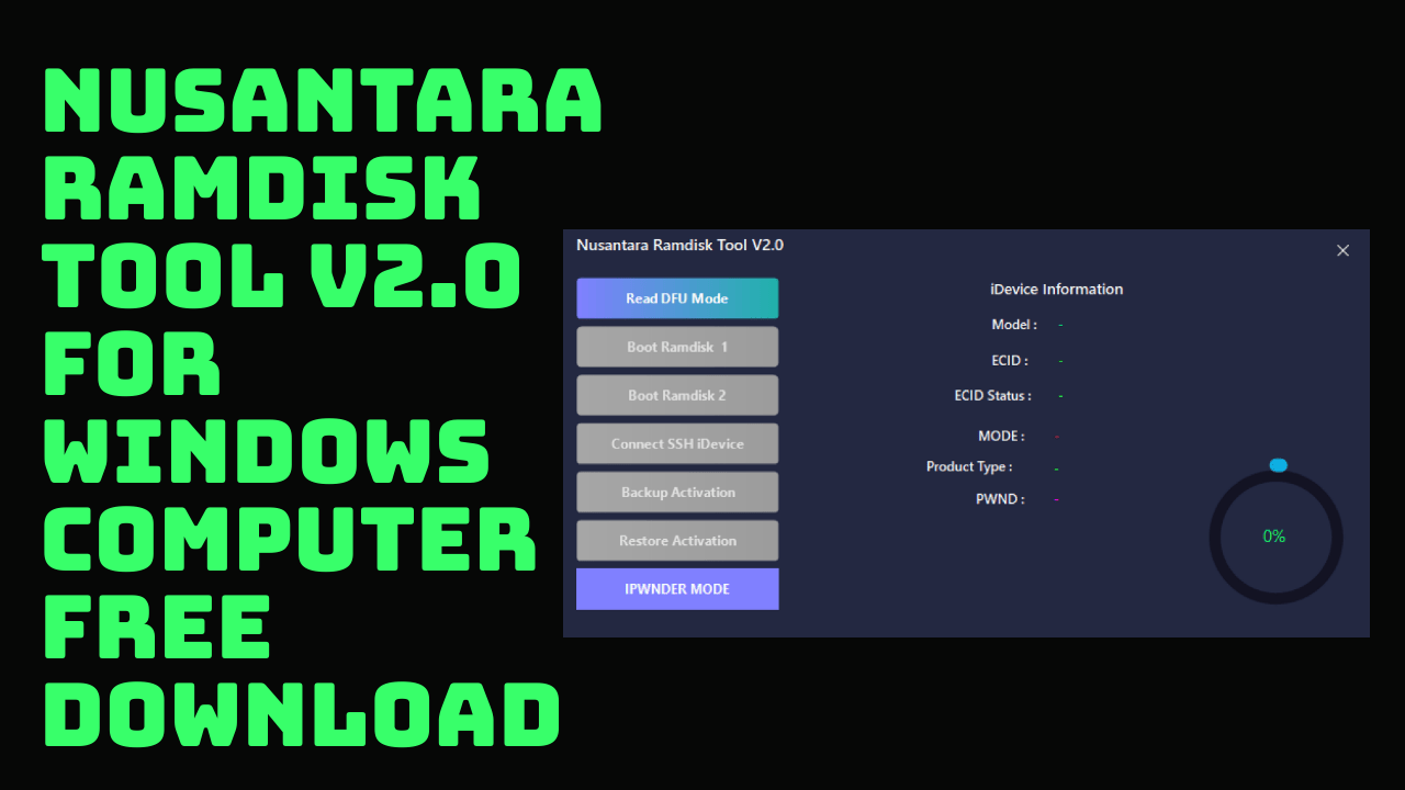 Nusantara ramdisk tool v2. 0 passcode/ hello screen icloud bypass tool