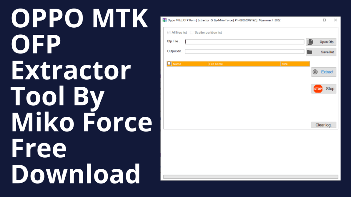 Oppo Mtk Ofp Extractor Tool By Miko Force Free Download