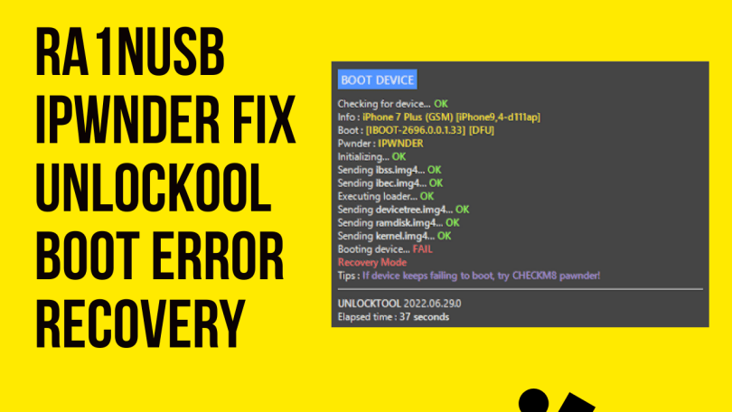Ra1nUSB iPwnder Fix Unlock Tool Boot Error Recovery