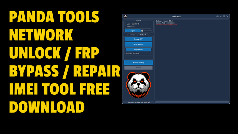 Panda tools Panda tools network unlock frp bypass repair imei tool free download
