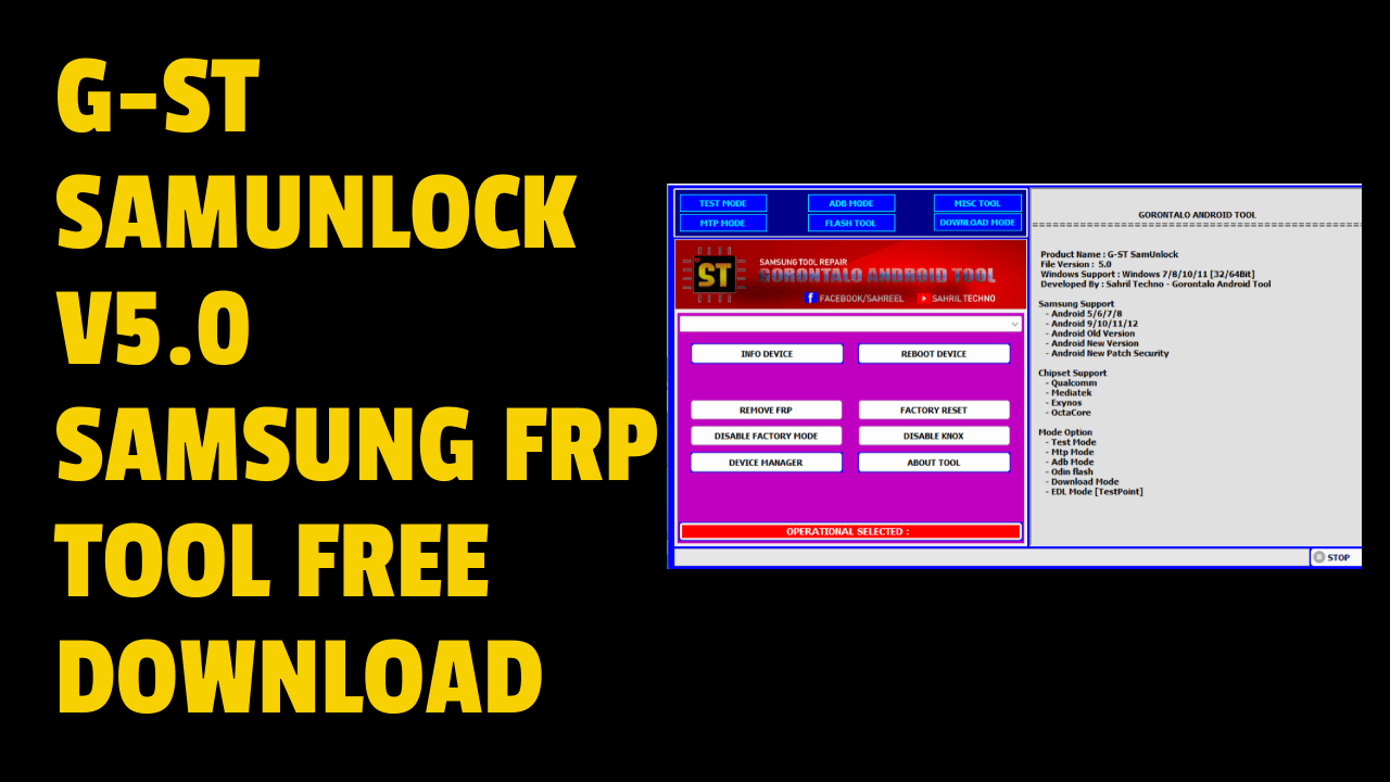 G-st samunlock v5. 0 samsung frp tool