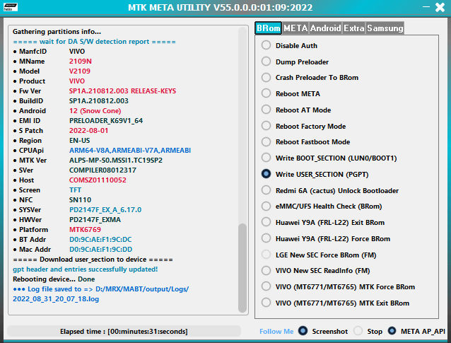 Mtk meta utility tool Mtk meta utility v55