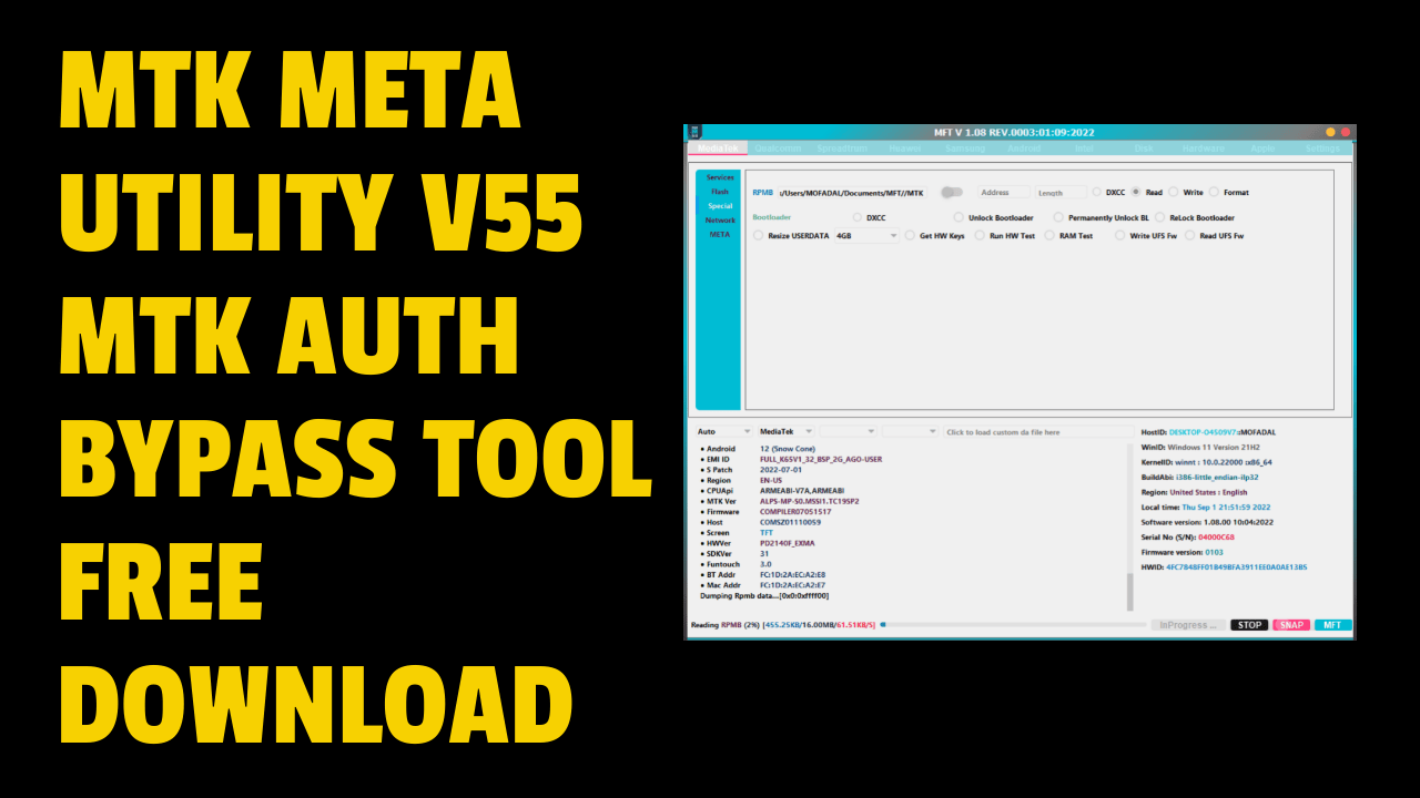 Mtk meta utility v55 mtk auth bypass tool