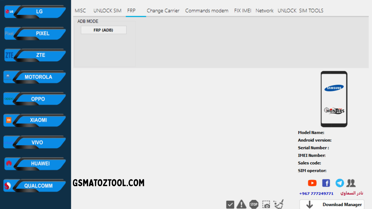 Hunter unlock tool imei repair and sim unlock features interface