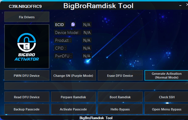 Download BigBroActivator 2.1 Passcode & Hello iOS 15 Bypass Windows RamDisk Tool