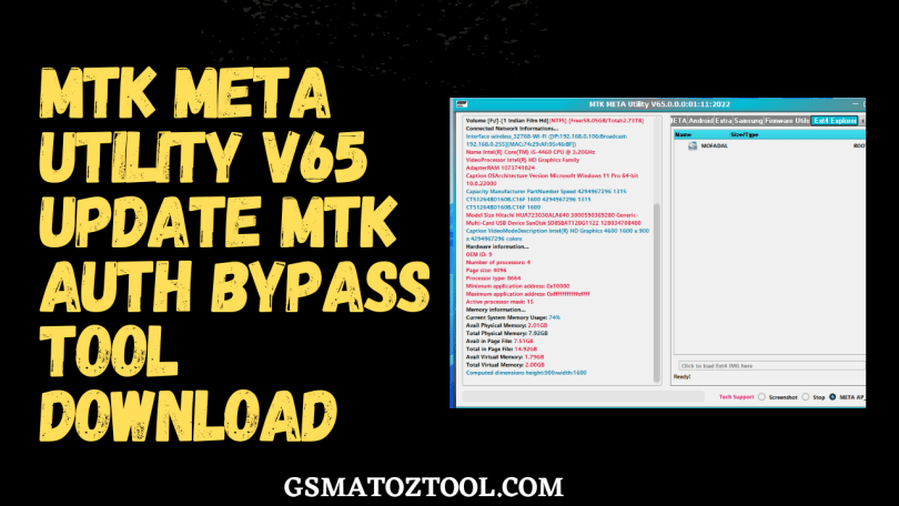 MTK META Utility V65 Update MTK AUTH Bypass Tool Download