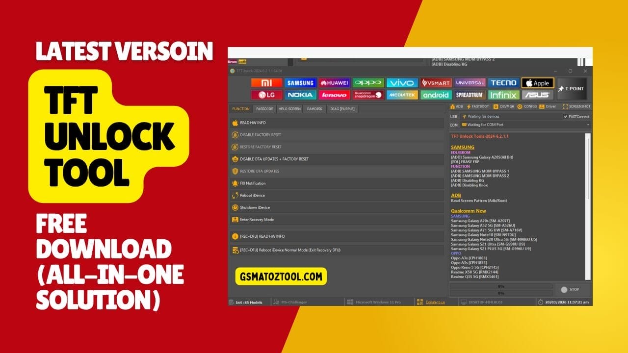 Tft unlock tool latest version free download (all-in-one solution) 1 Tft unlock tool latest version interface showing frp bypass icloud unlock and mobile repair