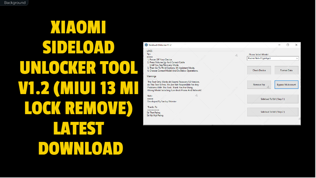 Xiaomi sideload unlocker tool v1. 2 Xiaomi sideload unlocker tool v1. 2